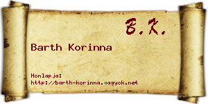 Barth Korinna névjegykártya